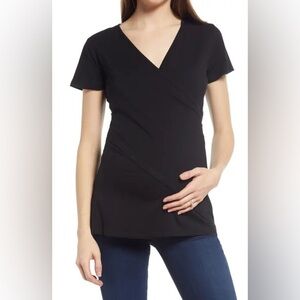 Maternity & Nursing Crossover Bamboo Short Sleeve Tee